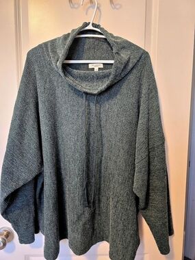Max Studio Cowl Neck Tunic Sweater Green 3X Like New